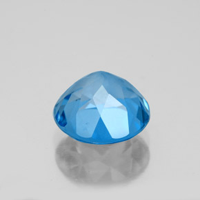 Topazio naturale blu da 3,38 ct, taglio rotondo, VVS