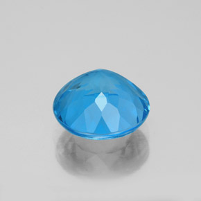 Topazio naturale blu da 3,20 ct, taglio rotondo, VVS