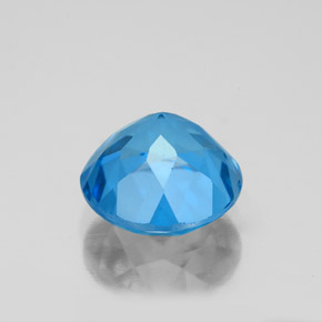 Topazio naturale blu da 3,75 ct, taglio rotondo, VVS