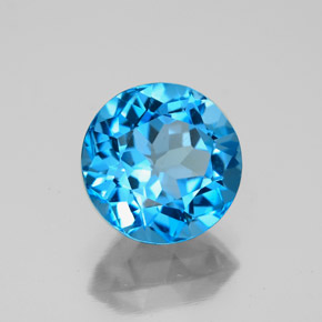 Topazio naturale blu da 3,55 ct, taglio rotondo, VVS-VS