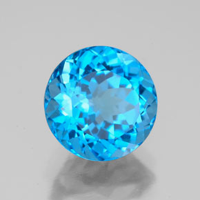 Topazio naturale blu da 3,74 ct, taglio rotondo, VVS-VS
