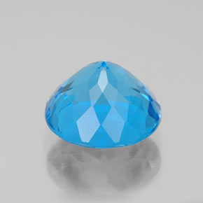 Topazio naturale blu da 3,74 ct, taglio rotondo, VVS-VS