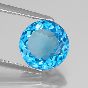 Topazio naturale blu da 3,09 ct, taglio rotondo, VS