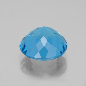 Topazio naturale blu da 3,34 ct, taglio rotondo, VVS
