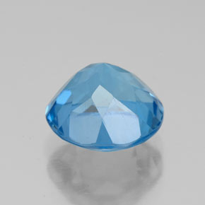Topazio naturale blu da 3,72 ct, taglio rotondo, VVS