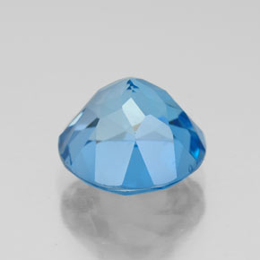 Topazio naturale blu da 3,63 ct, taglio rotondo, VVS