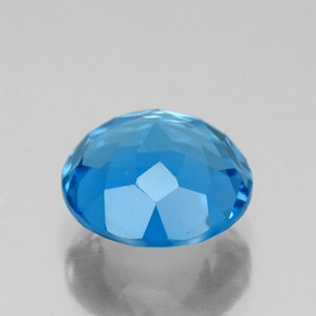 Topazio naturale blu da 3,37 ct, taglio rotondo, VVS-VS