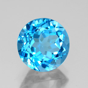 Topazio naturale blu da 3,27 ct, taglio rotondo, VVS