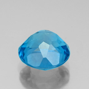 Topazio naturale blu da 3,42 ct, taglio rotondo, VS-SI