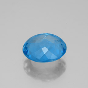 Topazio naturale blu da 2,96 ct, taglio rotondo, VVS-VS