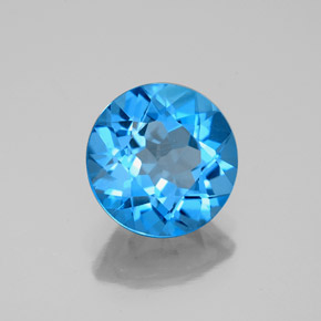Topazio naturale blu da 2,93 ct, taglio rotondo, VVS