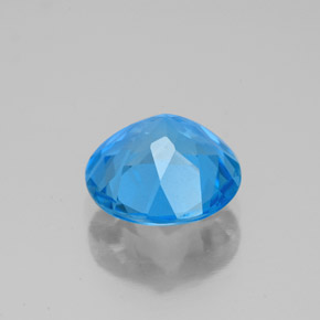 Topazio naturale blu da 2,93 ct, taglio rotondo, VVS