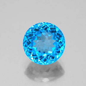 Topazio naturale blu da 3,80 ct, taglio rotondo, VS-SI