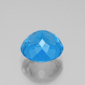 Topazio naturale blu da 3,80 ct, taglio rotondo, VS-SI