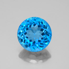 Topazio naturale blu da 3,58 ct, taglio rotondo, VS-SI