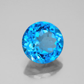 Topazio naturale blu da 3,58 ct, taglio rotondo, VS-SI