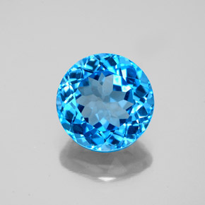 Topazio naturale blu da 3,27 ct, taglio rotondo, VS