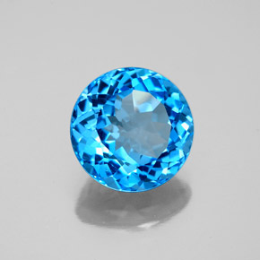 Topazio naturale blu da 3,27 ct, taglio rotondo, VS