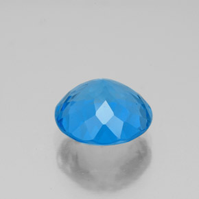 Topazio naturale blu da 3,27 ct, taglio rotondo, VS