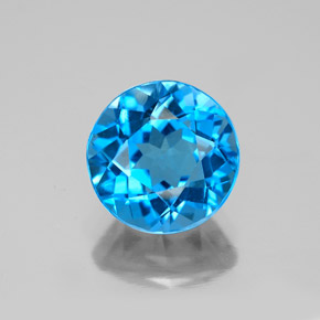 Topazio naturale blu svizzero da 3,30 ct, taglio rotondo, VS
