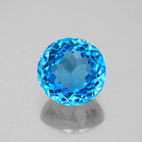Topazio naturale blu da 3,78 ct, taglio rotondo, VS-SI