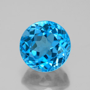 Topazio naturale blu da 4,08 ct, taglio rotondo, VS