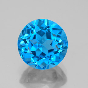 Topazio naturale blu da 4,00 ct, taglio rotondo, VS