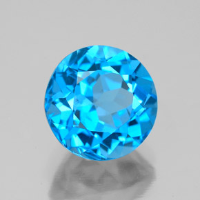Topazio naturale blu da 4,00 ct, taglio rotondo, VS