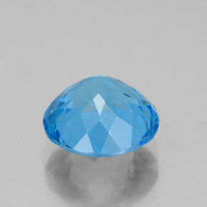 Topazio naturale blu da 3,37 ct, taglio rotondo, VS