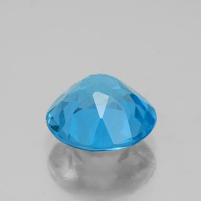 Topazio naturale blu da 2,90 ct, taglio rotondo, VVS