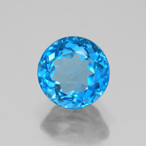 Topazio naturale blu da 3,48 ct, taglio rotondo, VS