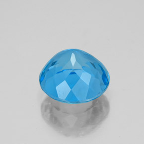 Topazio naturale blu da 3,80 ct, taglio rotondo, VVS