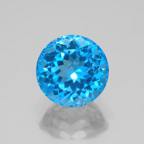 Topazio naturale blu da 3,95 ct, taglio rotondo, SI
