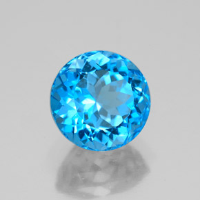 Topazio naturale blu da 3,95 ct, taglio rotondo, SI