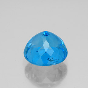 Topazio naturale blu da 3,95 ct, taglio rotondo, SI