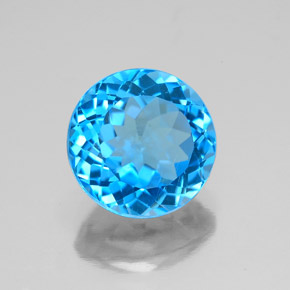 Topazio naturale blu da 3,51 ct, taglio rotondo, VS