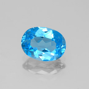 Topazio naturale blu da 1,40 ct, taglio ovale, VVS-VS