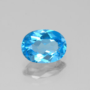 Topazio naturale blu da 1,40 ct, taglio ovale, VVS-VS