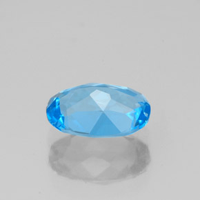 Topazio naturale blu da 1,40 ct, taglio ovale, VVS-VS