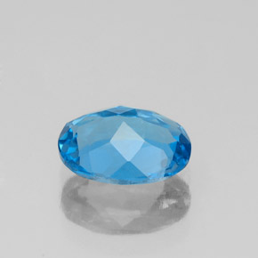 Topazio naturale blu da 1,40 ct, taglio ovale, VVS-VS