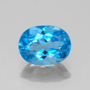 Topazio naturale blu da 2,19 ct, taglio ovale, VVS-VS