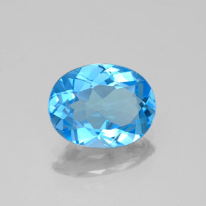 Topazio naturale blu da 1,86 ct, taglio ovale, VVS-VS
