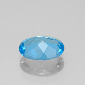 Topazio naturale blu da 1,86 ct, taglio ovale, VVS-VS