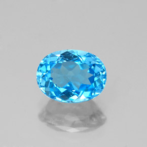 Topazio naturale blu da 1,82 ct, taglio ovale, VS-SI