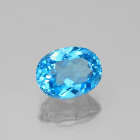Topazio naturale blu da 1,82 ct, taglio ovale, VS-SI