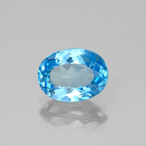 Topazio naturale blu da 1,62 ct, taglio ovale, VS