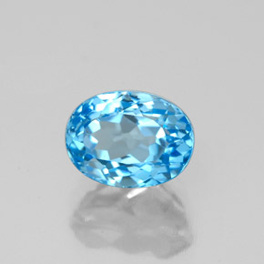 Topazio naturale blu da 2,18 ct, taglio ovale, VVS