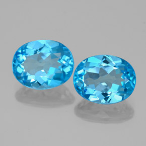 Topazio naturale blu da 4,77 ct, taglio ovale, VS