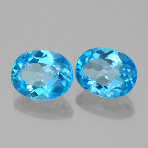 Topazio naturale blu da 4,77 ct, taglio ovale, VS