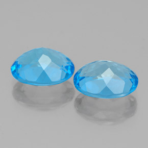 Topazio naturale blu da 4,77 ct, taglio ovale, VS